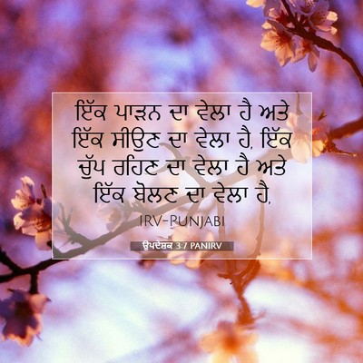 Picture 07 - ਉਪਦੇਸ਼ਕ 3:7 PANIRV - ਇੱਕ ਪਾੜਨ ਦਾ ਵੇਲਾ ਹੈ - Bible Verse Picture