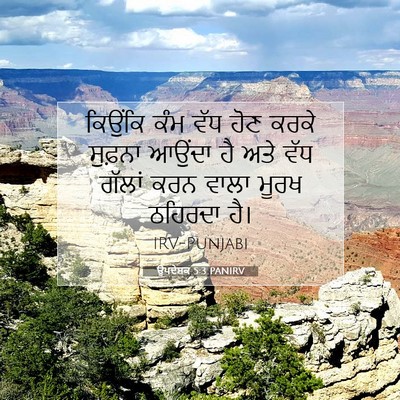 Picture 07 - ਉਪਦੇਸ਼ਕ 5:3 PANIRV - ਕਿਉਂਕਿ ਕੰਮ ਵੱਧ ਹੋਣ - Bible Verse Picture