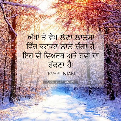 Picture 07 - ਉਪਦੇਸ਼ਕ 6:9 PANIRV - ਅੱਖਾਂ ਤੋਂ ਵੇਖ ਲੈਣਾ - Bible Verse Picture