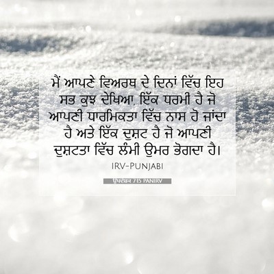Picture 07 - ਉਪਦੇਸ਼ਕ 7:15 PANIRV - ਮੈਂ ਆਪਣੇ ਵਿਅਰਥ ਦੇ - Bible Verse Picture