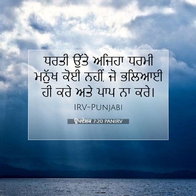 Picture 07 - ਉਪਦੇਸ਼ਕ 7:20 PANIRV - ਧਰਤੀ ਉੱਤੇ ਅਜਿਹਾ - Bible Verse Picture