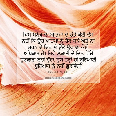 Picture 07 - ਉਪਦੇਸ਼ਕ 8:8 PANIRV - ਕਿਸੇ ਮਨੁੱਖ ਦਾ ਆਤਮਾ - Bible Verse Picture