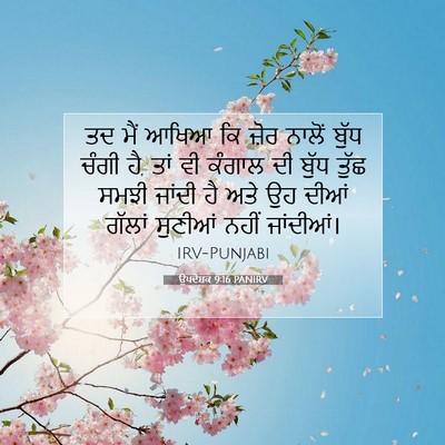 Picture 07 - ਉਪਦੇਸ਼ਕ 9:16 PANIRV - ਤਦ ਮੈਂ ਆਖਿਆ ਕਿ ਜ਼ੋਰ - Bible Verse Picture
