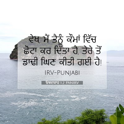 Picture 07 - ਓਬਦਯਾਹ 1:2 PANIRV - ਵੇਖ, ਮੈਂ ਤੈਨੂੰ - Bible Verse Picture
