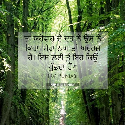 Picture 07 - ਕਜ਼ਾૃ 13:18 PANIRV - ਤਾਂ ਯਹੋਵਾਹ ਦੇ ਦੂਤ - Bible Verse Picture