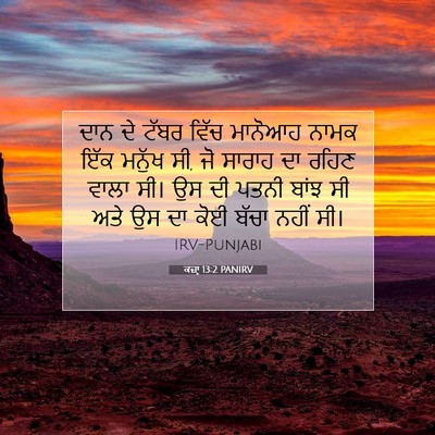 Picture 07 - ਕਜ਼ਾૃ 13:2 PANIRV - ਦਾਨ ਦੇ ਟੱਬਰ ਵਿੱਚ - Bible Verse Picture