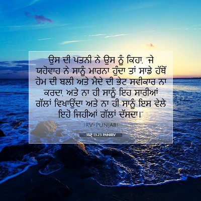 Picture 07 - ਕਜ਼ਾૃ 13:23 PANIRV - ਉਸ ਦੀ ਪਤਨੀ ਨੇ ਉਸ - Bible Verse Picture