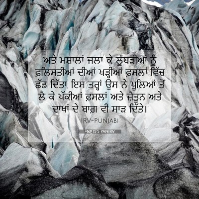 Picture 07 - ਕਜ਼ਾૃ 15:5 PANIRV - ਅਤੇ ਮਸ਼ਾਲਾਂ ਜਲਾ ਕੇ - Bible Verse Picture
