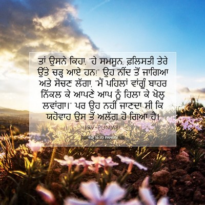 Picture 07 - ਕਜ਼ਾૃ 16:20 PANIRV - ਤਾਂ ਉਸਨੇ ਕਿਹਾ, “ਹੇ - Bible Verse Picture