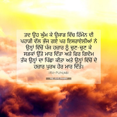 Picture 07 - ਕਜ਼ਾૃ 20:45 PANIRV - ਤਦ ਉਹ ਘੁੰਮ ਕੇ ਉਜਾੜ - Bible Verse Picture
