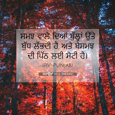 Picture 07 - ਕਹਾਉਤਾਂ 10:13 PANIRV - ਸਮਝ ਵਾਲੇ ਦਿਆਂ - Bible Verse Picture
