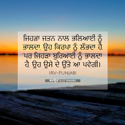Picture 07 - ਕਹਾਉਤਾਂ 11:27 PANIRV - ਜਿਹੜਾ ਜਤਨ ਨਾਲ - Bible Verse Picture