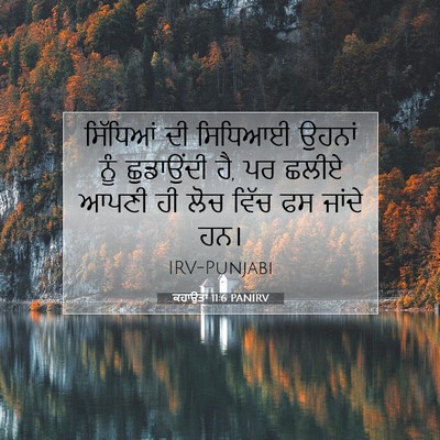 Picture 07 - ਕਹਾਉਤਾਂ 11:6 PANIRV - ਸਿੱਧਿਆਂ ਦੀ ਸਿਧਿਆਈ - Bible Verse Picture