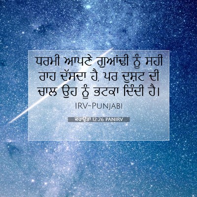 Picture 07 - ਕਹਾਉਤਾਂ 12:26 PANIRV - ਧਰਮੀ ਆਪਣੇ ਗੁਆਂਢੀ - Bible Verse Picture