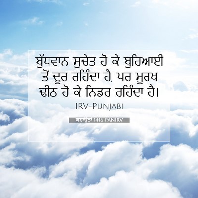 Picture 07 - ਕਹਾਉਤਾਂ 14:16 PANIRV - ਬੁੱਧਵਾਨ ਸੁਚੇਤ ਹੋ - Bible Verse Picture