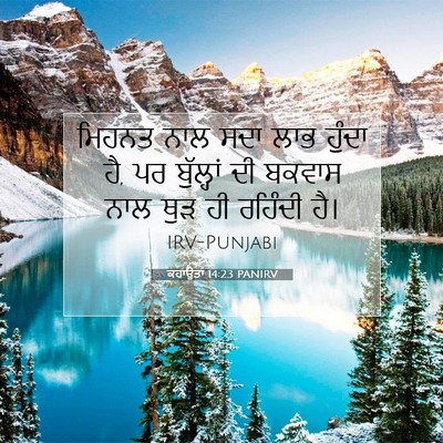 Picture 07 - ਕਹਾਉਤਾਂ 14:23 PANIRV - ਮਿਹਨਤ ਨਾਲ ਸਦਾ ਲਾਭ - Bible Verse Picture