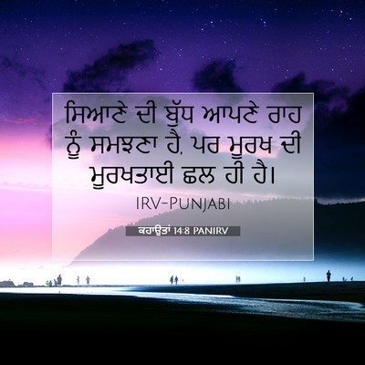 Picture 07 - ਕਹਾਉਤਾਂ 14:8 PANIRV - ਸਿਆਣੇ ਦੀ ਬੁੱਧ ਆਪਣੇ - Bible Verse Picture