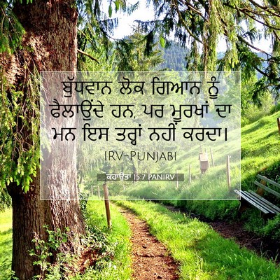 Picture 07 - ਕਹਾਉਤਾਂ 15:7 PANIRV - ਬੁੱਧਵਾਨ ਲੋਕ ਗਿਆਨ - Bible Verse Picture