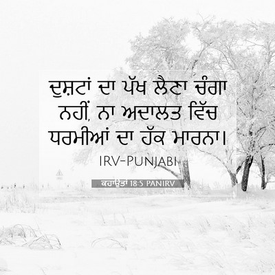 Picture 07 - ਕਹਾਉਤਾਂ 18:5 PANIRV - ਦੁਸ਼ਟਾਂ ਦਾ ਪੱਖ - Bible Verse Picture