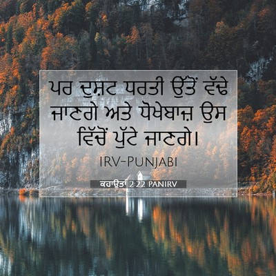 Picture 07 - ਕਹਾਉਤਾਂ 2:22 PANIRV - ਪਰ ਦੁਸ਼ਟ ਧਰਤੀ - Bible Verse Picture