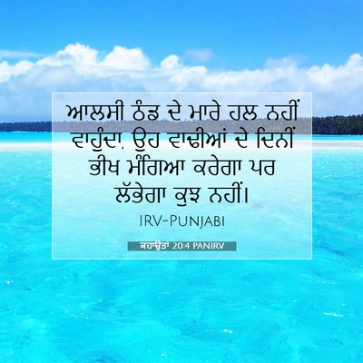Picture 07 - ਕਹਾਉਤਾਂ 20:4 PANIRV - ਆਲਸੀ ਠੰਡ ਦੇ ਮਾਰੇ ਹਲ - Bible Verse Picture