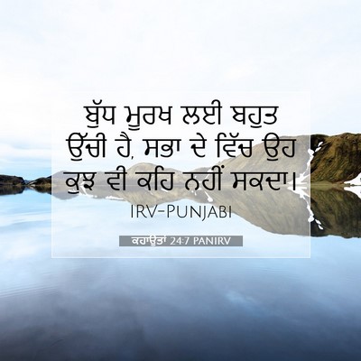 Picture 07 - ਕਹਾਉਤਾਂ 24:7 PANIRV - ਬੁੱਧ ਮੂਰਖ ਲਈ ਬਹੁਤ - Bible Verse Picture