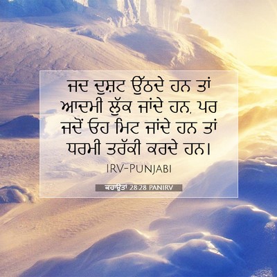 Picture 07 - ਕਹਾਉਤਾਂ 28:28 PANIRV - ਜਦ ਦੁਸ਼ਟ ਉੱਠਦੇ ਹਨ - Bible Verse Picture