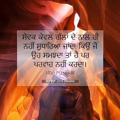 Picture 07 - ਕਹਾਉਤਾਂ 29:19 PANIRV - ਸੇਵਕ ਕੇਵਲ ਗੱਲਾਂ ਦੇ - Bible Verse Picture