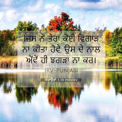 Picture 07 - ਕਹਾਉਤਾਂ 3:30 PANIRV - ਜਿਸ ਨੇ ਤੇਰਾ ਕੋਈ - Bible Verse Picture