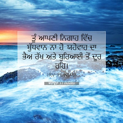 Picture 07 - ਕਹਾਉਤਾਂ 3:7 PANIRV - ਤੂੰ ਆਪਣੀ ਨਿਗਾਹ - Bible Verse Picture