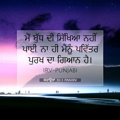 Picture 07 - ਕਹਾਉਤਾਂ 30:3 PANIRV - ਮੈਂ ਬੁੱਧ ਦੀ ਸਿੱਖਿਆ - Bible Verse Picture