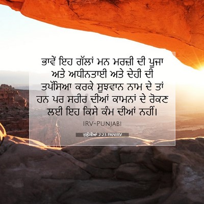 Picture 07 - ਕੁਲੁੱਸੀਆਂ 2:23 PANIRV - ਭਾਵੇਂ ਇਹ ਗੱਲਾਂ ਮਨ - Bible Verse Picture