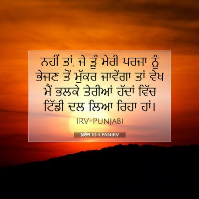 Picture 07 - ਖ਼ਰੋਜ 10:4 PANIRV - ਨਹੀਂ ਤਾਂ, ਜੇ ਤੂੰ - Bible Verse Picture