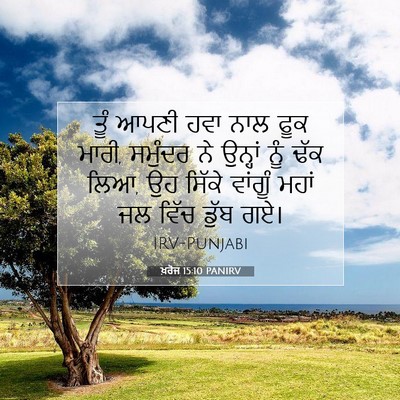 Picture 07 - ਖ਼ਰੋਜ 15:10 PANIRV - ਤੂੰ ਆਪਣੀ ਹਵਾ ਨਾਲ - Bible Verse Picture