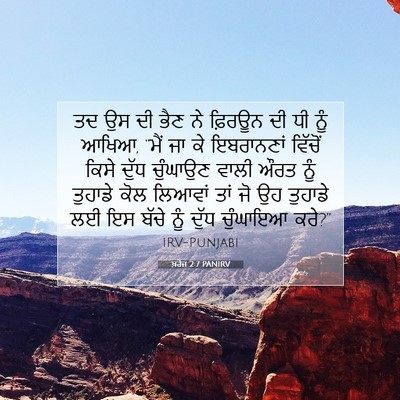 Picture 07 - ਖ਼ਰੋਜ 2:7 PANIRV - ਤਦ ਉਸ ਦੀ ਭੈਣ ਨੇ - Bible Verse Picture