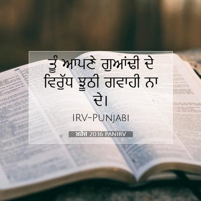 Picture 07 - ਖ਼ਰੋਜ 20:16 PANIRV - ਤੂੰ ਆਪਣੇ ਗੁਆਂਢੀ ਦੇ - Bible Verse Picture
