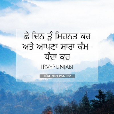 Picture 07 - ਖ਼ਰੋਜ 20:9 PANIRV - ਛੇ ਦਿਨ ਤੂੰ ਮਿਹਨਤ ਕਰ - Bible Verse Picture