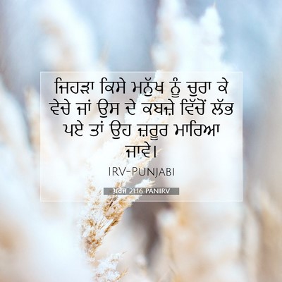 Picture 07 - ਖ਼ਰੋਜ 21:16 PANIRV - ਜਿਹੜਾ ਕਿਸੇ ਮਨੁੱਖ - Bible Verse Picture