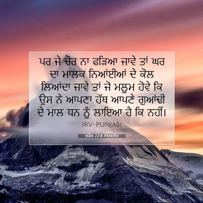 Picture 07 - ਖ਼ਰੋਜ 22:8 PANIRV - ਪਰ ਜੇ ਚੋਰ ਨਾ ਫੜਿਆ - Bible Verse Picture