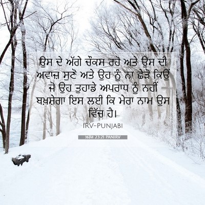 Picture 07 - ਖ਼ਰੋਜ 23:21 PANIRV - ਉਸ ਦੇ ਅੱਗੇ ਚੌਕਸ ਰਹੋ - Bible Verse Picture