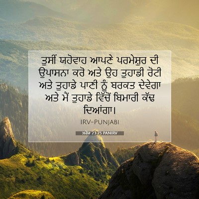Picture 07 - ਖ਼ਰੋਜ 23:25 PANIRV - ਤੁਸੀਂ ਯਹੋਵਾਹ ਆਪਣੇ - Bible Verse Picture