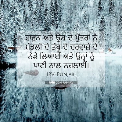 Picture 07 - ਖ਼ਰੋਜ 29:4 PANIRV - ਹਾਰੂਨ ਅਤੇ ਉਸ ਦੇ - Bible Verse Picture