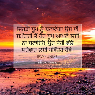 Picture 07 - ਖ਼ਰੋਜ 30:37 PANIRV - ਜਿਹੜੀ ਧੂਪ ਨੂੰ - Bible Verse Picture