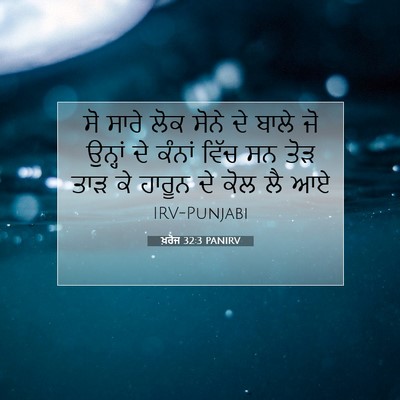 Picture 07 - ਖ਼ਰੋਜ 32:3 PANIRV - ਸੋ ਸਾਰੇ ਲੋਕ ਸੋਨੇ ਦੇ - Bible Verse Picture