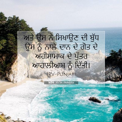 Picture 07 - ਖ਼ਰੋਜ 35:34 PANIRV - ਅਤੇ ਉਸ ਨੇ ਸਿਖਾਉਣ ਦੀ - Bible Verse Picture
