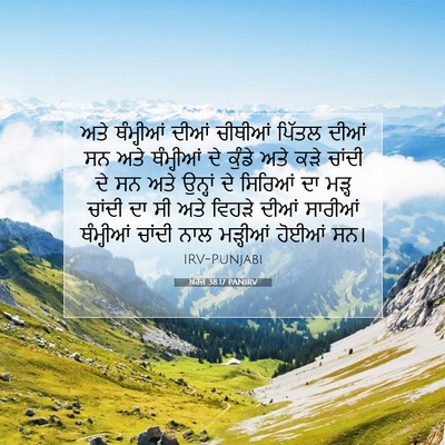 Picture 07 - ਖ਼ਰੋਜ 38:17 PANIRV - ਅਤੇ ਥੰਮ੍ਹੀਆਂ ਦੀਆਂ - Bible Verse Picture