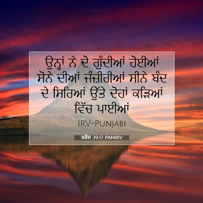 Picture 07 - ਖ਼ਰੋਜ 39:17 PANIRV - ਉਨ੍ਹਾਂ ਨੇ ਦੋ - Bible Verse Picture