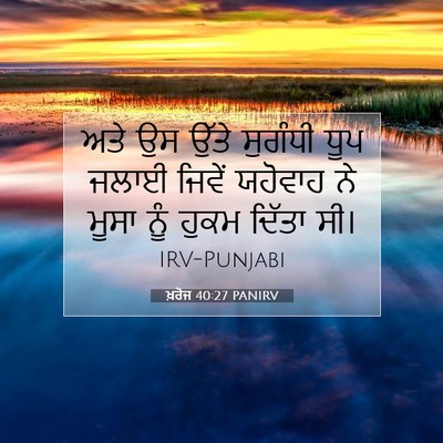 Picture 07 - ਖ਼ਰੋਜ 40:27 PANIRV - ਅਤੇ ਉਸ ਉੱਤੇ ਸੁਗੰਧੀ - Bible Verse Picture