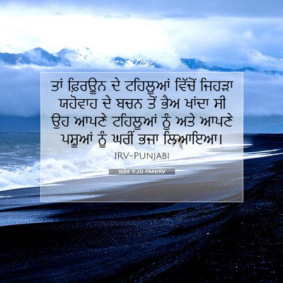 Picture 07 - ਖ਼ਰੋਜ 9:20 PANIRV - ਤਾਂ ਫ਼ਿਰਊਨ ਦੇ - Bible Verse Picture