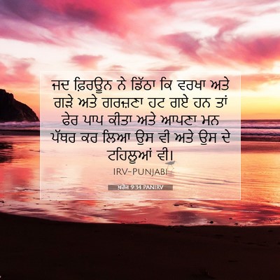Picture 07 - ਖ਼ਰੋਜ 9:34 PANIRV - ਜਦ ਫ਼ਿਰਊਨ ਨੇ ਡਿੱਠਾ - Bible Verse Picture